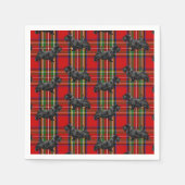 Serviette En Papier Chien écossais sur Tartan écossais rouge (Devant)