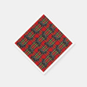Serviette En Papier Chien écossais sur Tartan écossais rouge (Coin)