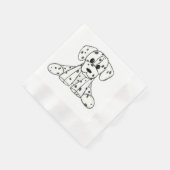 Serviette En Papier Chien en dalmate dessin simple noir (Coin)