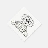 Serviette En Papier Chien en dalmate dessin simple noir (Coin)