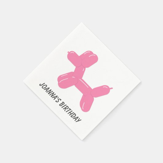 Serviette En Papier Chien en en forme d'animal de cirque rose (Coin)