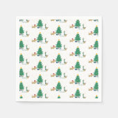 Serviette En Papier Chien et canard avec arbre de vacances (Devant)