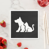 Serviette En Papier Chien et chat (En situation)