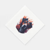 Serviette En Papier Chien et fleurs (Coin)