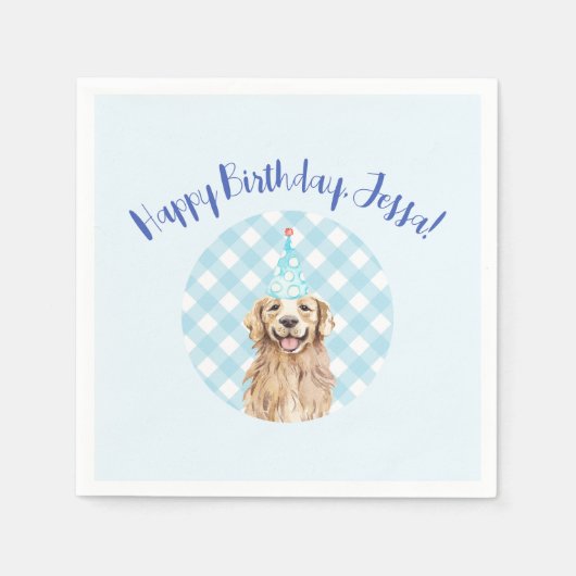 Serviette En Papier Chien fête d'anniversaire serviettes personnalisée (Devant)