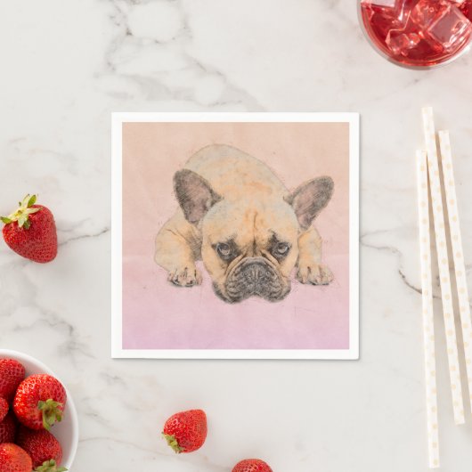 Serviette En Papier Chien français - Chien français (En situation)