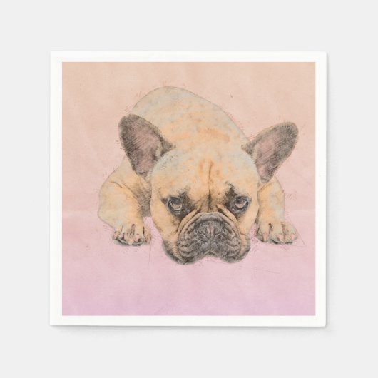 Serviette En Papier Chien français - Chien français (Devant)