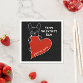 Serviette En Papier Chien français mignon personnalisé avec un coeur r (En situation)