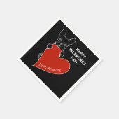 Serviette En Papier Chien français mignon personnalisé avec un coeur r (Coin)