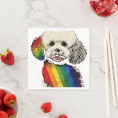 Serviette En Papier Chien Gay pride de Bichon Drapeau arc-en-ciel LGBT (En situation)