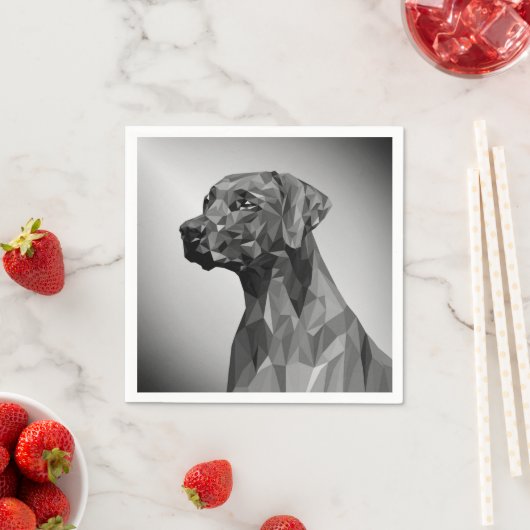 Serviette En Papier Chien géométrique gris (En situation)