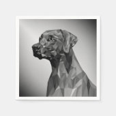 Serviette En Papier Chien géométrique gris (Devant)