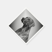 Serviette En Papier Chien géométrique gris (Coin)