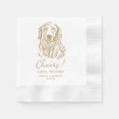Serviette En Papier Chien Golden Retriever Vive mariage personnalisé (Devant)
