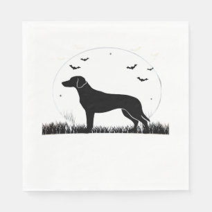 Serviette En Papier Chien Harrier � Silhouette de la Lune d'Halloween 
