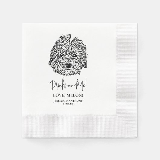 Serviette En Papier Chien Havanais Boissons personnalisées sur moi (Devant)