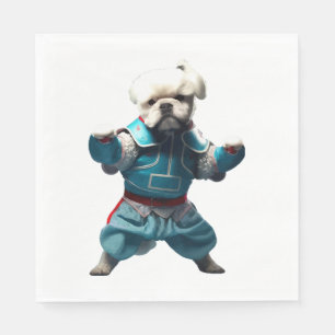 Serviette En Papier Chien Knows Karate transformé