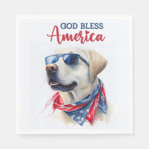 Serviette En Papier Chien-Lab patriotique