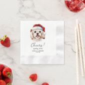 Serviette En Papier Chien maltais de Noël - encouragements personnalis (En situation)