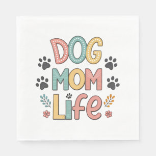 Serviette En Papier Chien Maman Amoureux des chiens de tournesol
