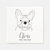 Serviette En Papier Chien Mariage Accueil personnalisé Chien Français  (Devant)