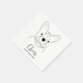 Serviette En Papier Chien Mariage Accueil personnalisé Chien Français  (Coin)
