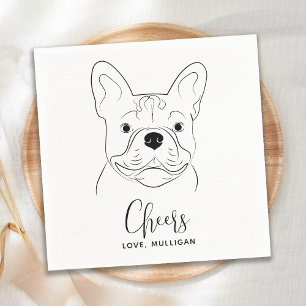 Serviette En Papier Chien Mariage Accueil personnalisé Chien Français 