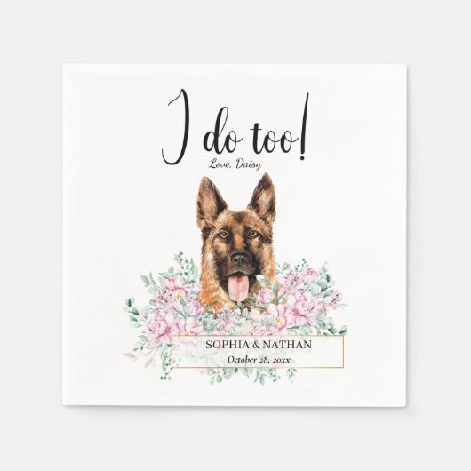 Serviette En Papier Chien Mariage berger allemand Cocktail  serviettes (Devant)