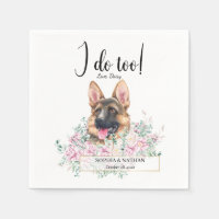 Chien Mariage berger allemand Cocktail serviettes