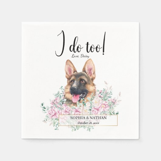 Serviette En Papier Chien Mariage berger allemand Cocktail  serviettes (Devant)