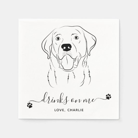 Serviette En Papier Chien Mariage Boire Sur Moi Custom Labrador Cockta (Devant)