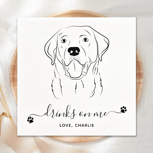 Serviette En Papier Chien Mariage Boire Sur Moi Custom Labrador Cockta