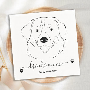 Serviette En Papier Chien Mariage Boit Sur Moi Personnalisé Golden Ret