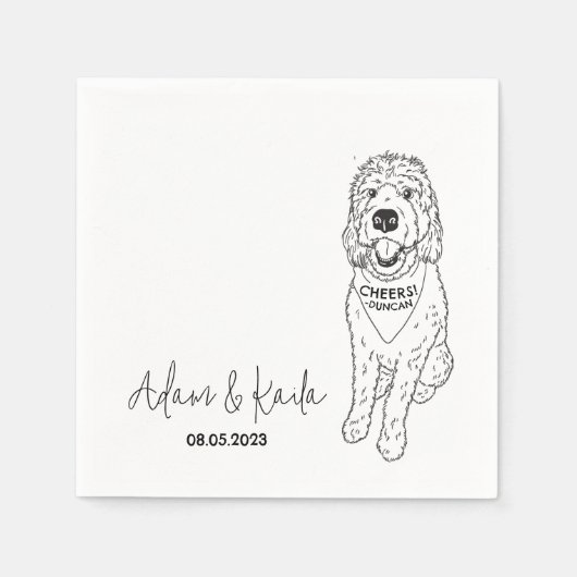 Serviette En Papier Chien Mariage Cocktail Boire serviettes Goldendood (Devant)