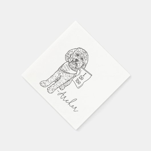 Serviette En Papier Chien Mariage Cocktail Boire serviettes Poodle Doo (Coin)
