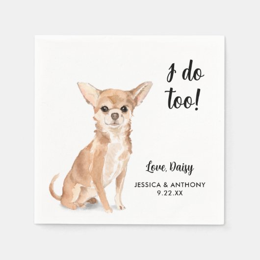 Serviette En Papier Chien Mariage Cocktail serviettes (Devant)