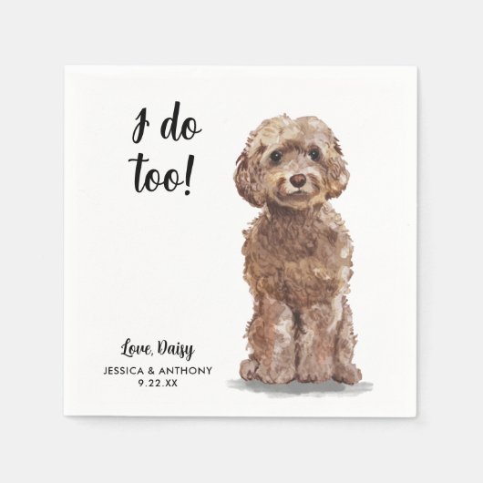 Serviette En Papier Chien Mariage Cocktail serviettes (Devant)