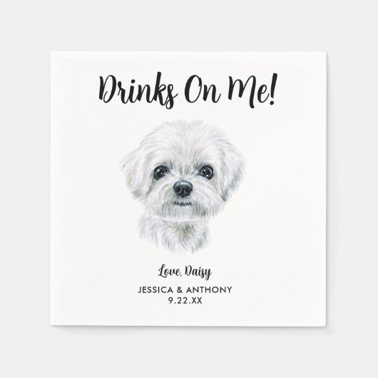Serviette En Papier Chien Mariage Cocktail serviettes (Devant)