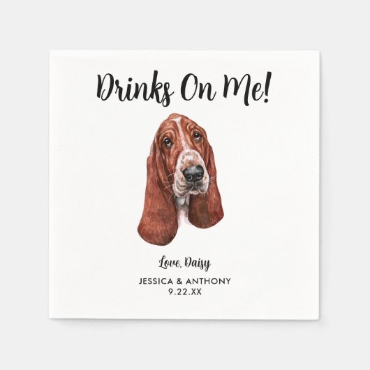 Serviette En Papier Chien Mariage Cocktail serviettes (Devant)