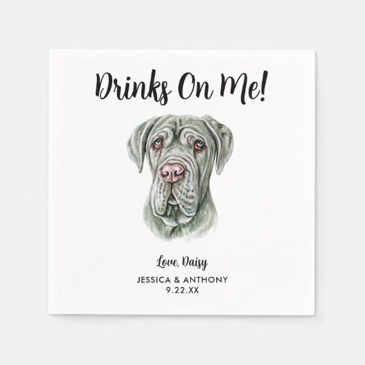 Serviette En Papier Chien Mariage Cocktail serviettes (Devant)