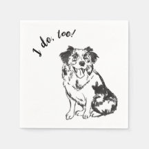 Chien Mariage Cocktail serviettes