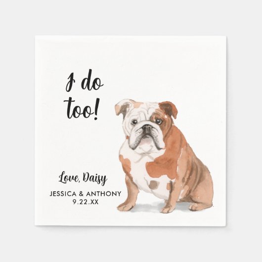 Serviette En Papier Chien Mariage Cocktail serviettes (Devant)