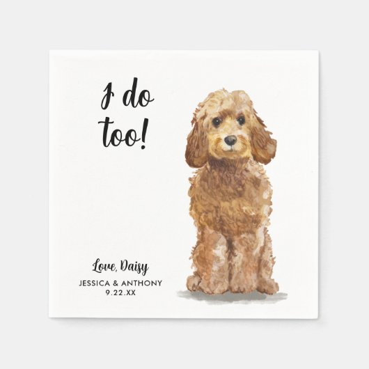 Serviette En Papier Chien Mariage Cocktail serviettes (Devant)