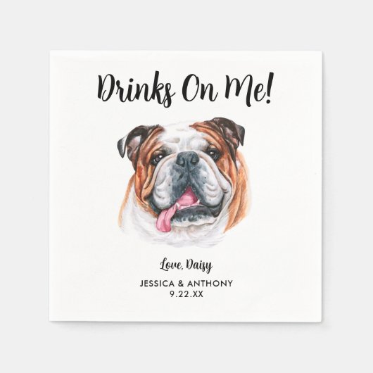 Serviette En Papier Chien Mariage Cocktail serviettes (Devant)