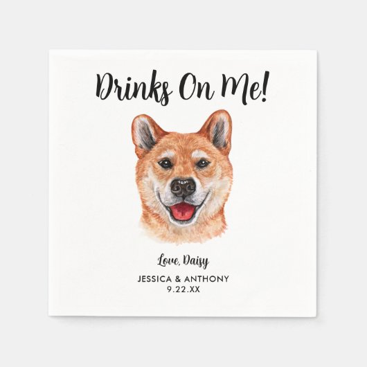 Serviette En Papier Chien Mariage Cocktail serviettes (Devant)