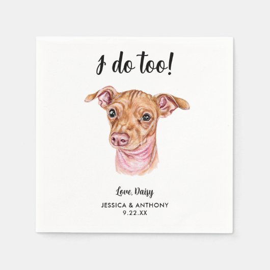 Serviette En Papier Chien Mariage Cocktail serviettes (Devant)