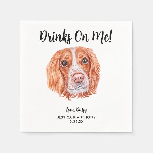 Serviette En Papier Chien Mariage Cocktail serviettes (Devant)