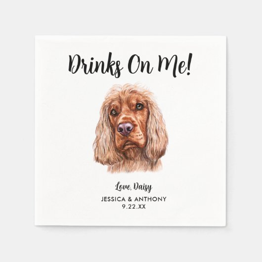 Serviette En Papier Chien Mariage Cocktail serviettes (Devant)