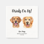 Serviette En Papier Chien Mariage Cocktail serviettes (Devant)