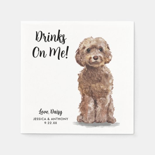 Serviette En Papier Chien Mariage Cocktail serviettes (Devant)